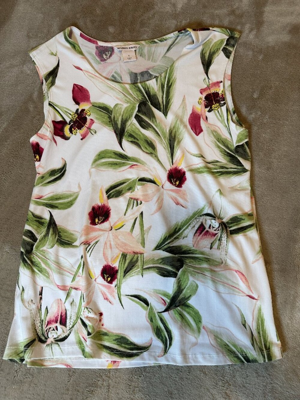 Allison Daley Sleeveless Flowy Floral Blouse